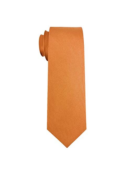 GUUNIEE Mens Exquisite Woven 100% Silk Solid Plain Tie Wedding Business Formal Necktie 6-8CM