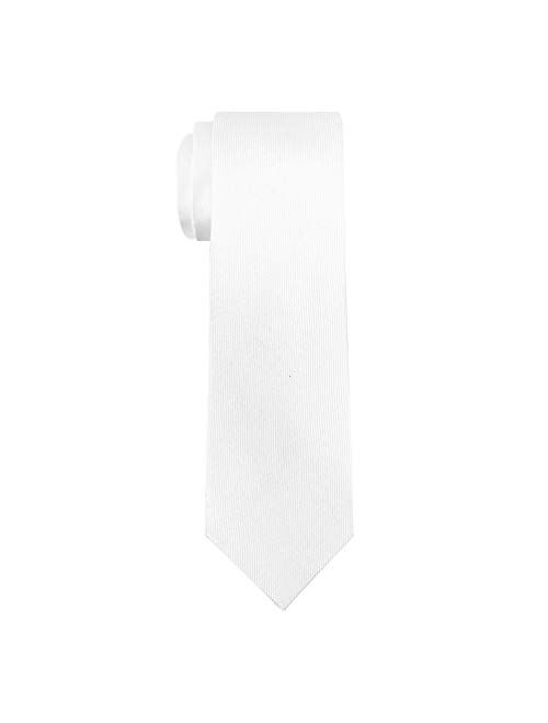 GUUNIEE Mens Exquisite Woven 100% Silk Solid Plain Tie Wedding Business Formal Necktie 6-8CM