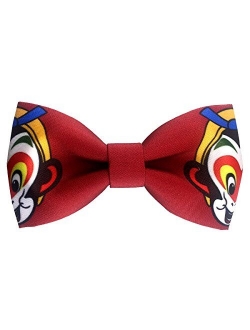 100% Satin Silk Mens Pre-tied Bowtie Solid Bow Ties-Monkey King