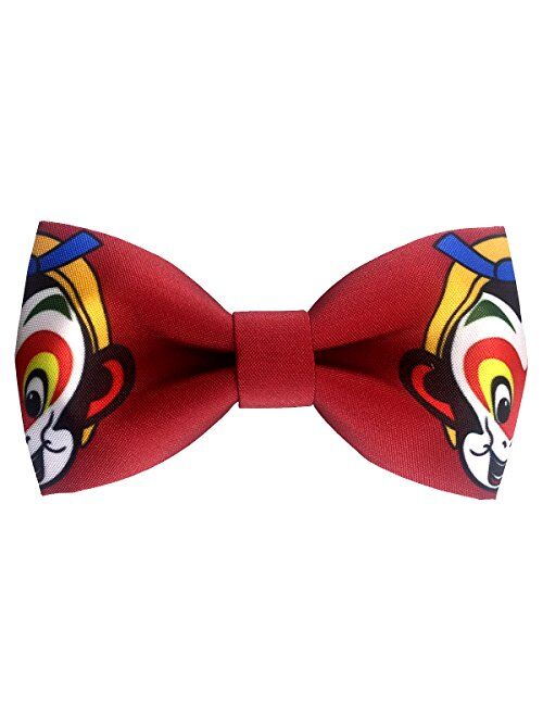 GUUNIEE 100% Satin Silk Mens Pre-tied Bowtie Solid Bow Ties-Monkey King