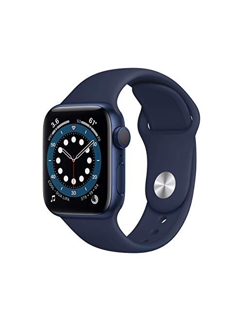 Apple Watch Series 6 (GPS, 44mm) - Blue Aluminum Case with Deep Navy Sport Band (Renewed)