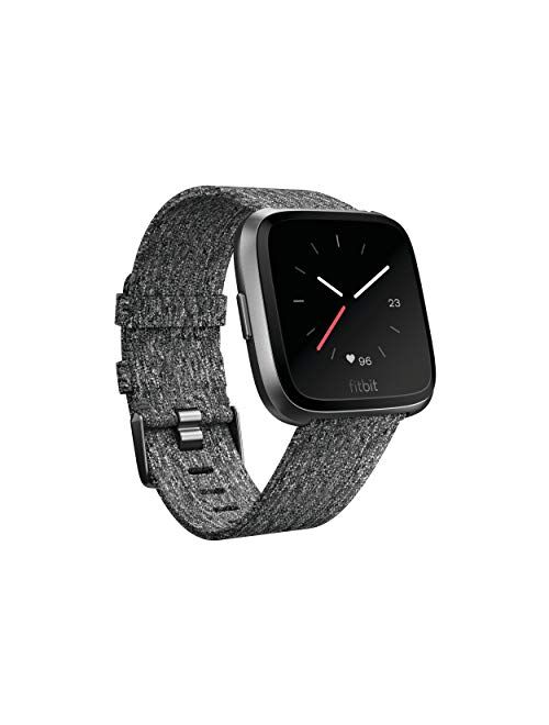 Fitbit Versa Smart Watch, Black/Black Aluminium, One Size (S & L Bands Included)