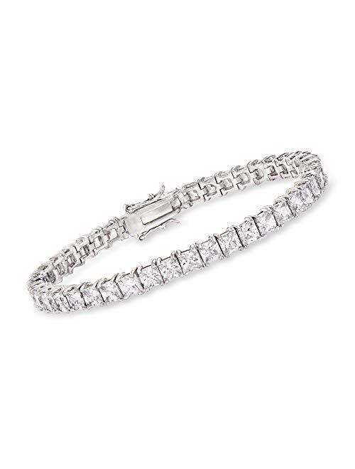 Ross-Simons 16.00 ct. t.w. Princess-Cut CZ Tennis Bracelet in Sterling Silver