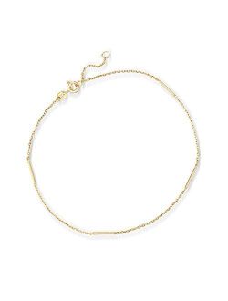 Italian 14kt Yellow Gold Station Bar Anklet. 9 inches