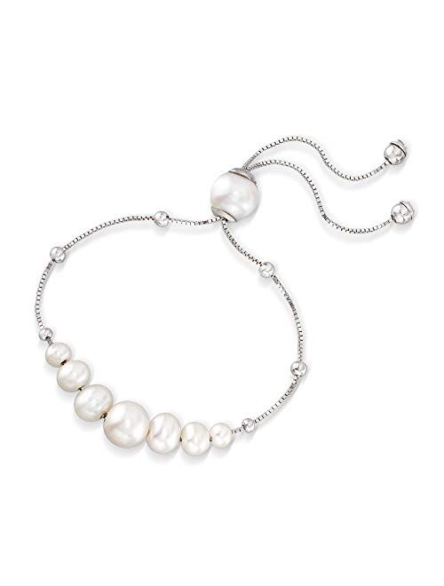 Ross-Simons 4-9.5mm Cultured Pearl Bolo Bracelet in Sterling Silver