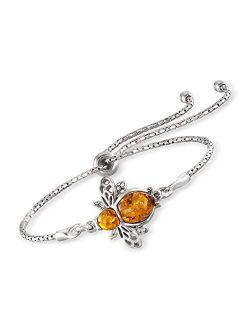 Sterling Silver Matching Amber Bumble Bee Earrings, Necklaces, and Bracelets for Women