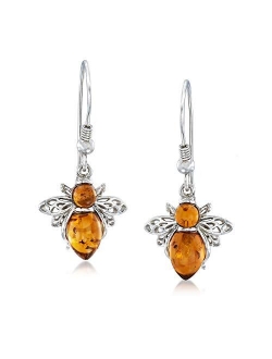 Sterling Silver Matching Amber Bumble Bee Earrings, Necklaces, and Bracelets for Women