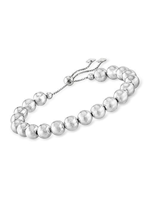 Ross-Simons 8mm Sterling Silver Beaded Bolo Bracelet