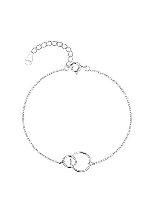 925 Sterling Silver Ankle Bracelet Multilayer Anklets for Women Satellite, Star, Cross, Circle, Butterfly, Teardrop, Oval Disk Layered Anklet Beach Jewelry