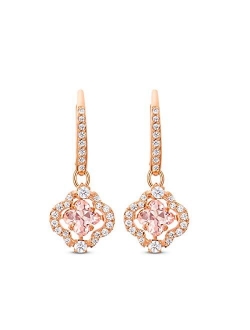 Women's Sparkling Dance Clover Jewelry Collection, Rose Gold Tone Finish, Pink Crystals, Clear Crystals