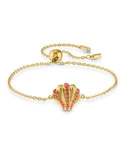 Shell Bracelet, Red, Gold-Tone Plated
