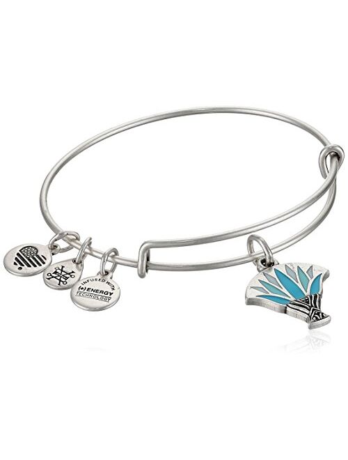 Alex and ANI Womens Blue Lotus EWB Bangle Bracelet, Expandable