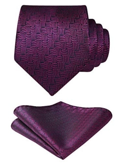 Men's Woven Silk Necktie and Pocket Square Set