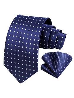 Polka Dot Tie Handkerchief Woven Classic Men's Necktie & Pocket Square Set