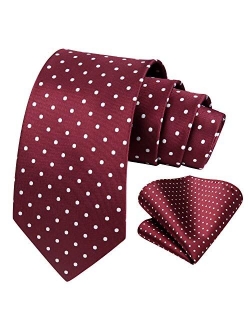 Polka Dot Tie Handkerchief Woven Classic Men's Necktie & Pocket Square Set