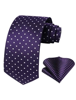 Polka Dot Tie Handkerchief Woven Classic Men's Necktie & Pocket Square Set