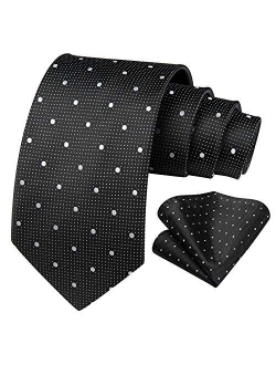 Polka Dot Tie Handkerchief Woven Classic Men's Necktie & Pocket Square Set