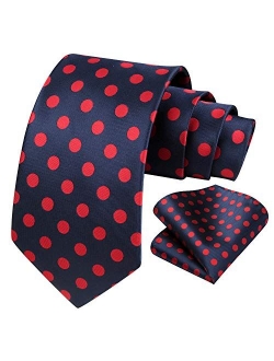 Polka Dot Tie Handkerchief Woven Classic Men's Necktie & Pocket Square Set