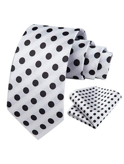 Polka Dot Tie Handkerchief Woven Classic Men's Necktie & Pocket Square Set