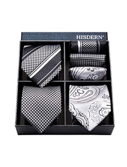 3 PCS Extra Long Tie Set, 63 Inch XL Necktie & Pocket Square   Gift Box