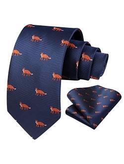 Animal Patterns Prom Party Tie Men's Necktie & Pocket Square Set