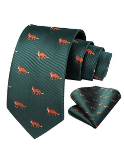 Animal Patterns Prom Party Tie Men's Necktie & Pocket Square Set