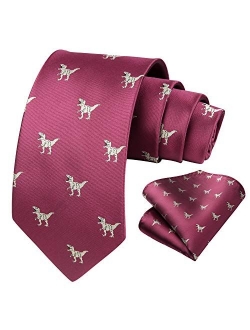 Animal Patterns Prom Party Tie Men's Necktie & Pocket Square Set