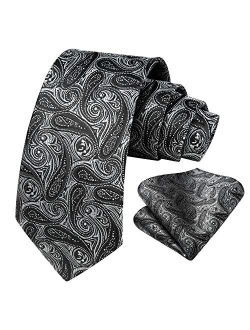 Floral Tie for Men Handkerchief Woven Classic Paisley Men's Necktie & Pocket Square Set