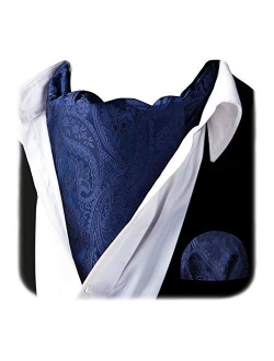 Cravat Ascot Tie and Pocket Square Set for Men Wedding Cravat Scarf