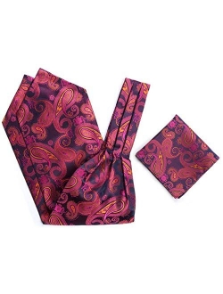 Cravat Ascot Tie and Pocket Square Set for Men Wedding Cravat Scarf