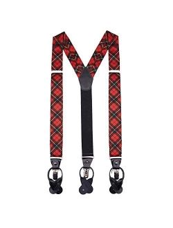 Men's Royal Tartans Plaid Y-Back Suspenders