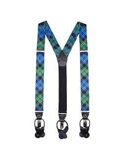 Men's Royal Tartans Plaid Y-Back Suspenders