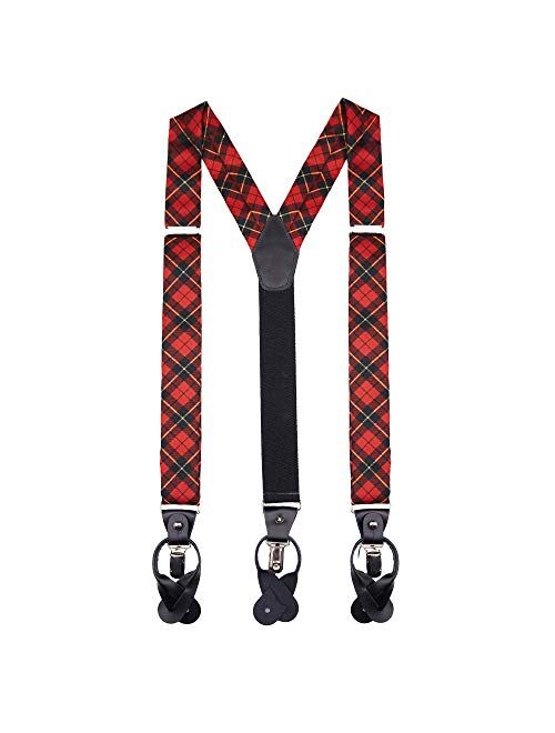Jacob Alexander Men's Royal Tartans Plaid Y-Back Suspenders