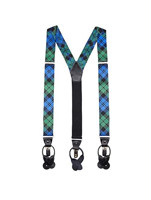 Jacob Alexander Men's Royal Tartans Plaid Y-Back Suspenders