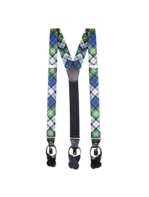 Jacob Alexander Men's Royal Tartans Plaid Y-Back Suspenders