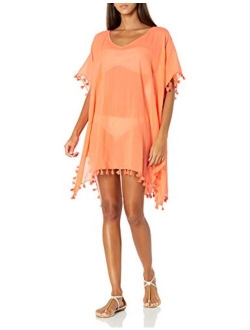 Women's Kaftan Tassel Trim Cover Up Dress