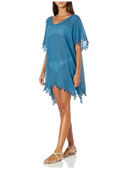 Women's Kaftan Tassel Trim Cover Up Dress