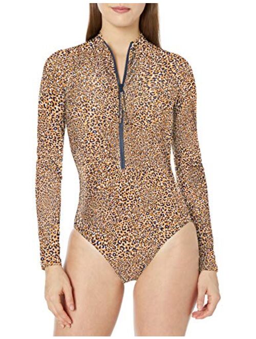 Seafolly Women's Long Sleeve One Piece Surfsuit with Zip Front Swimsuit