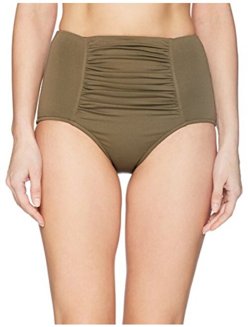 Seafolly Women's High Waisted Full Coverage Bikini Bottom Swimsuit