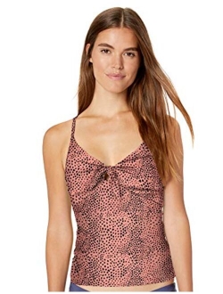 Women's Tie Front Tankini Top with Adjustable Straps