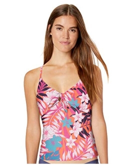 Women's Tie Front Tankini Top with Adjustable Straps