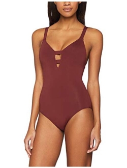 Women's Active Deep V Plunge Maillot One Piece Swimsuit