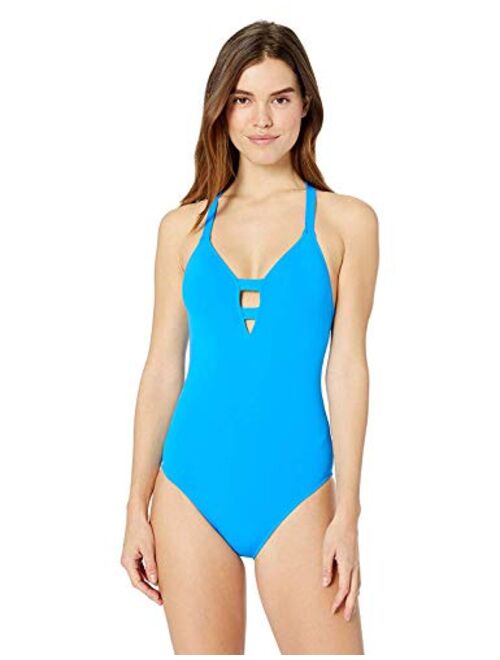 Seafolly Women's Active Deep V Plunge Maillot One Piece Swimsuit