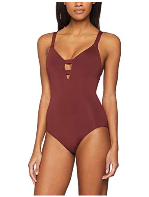 Seafolly Women's Active Deep V Plunge Maillot One Piece Swimsuit