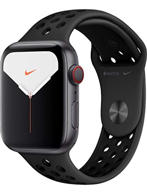 Apple Watch Series 5 (GPS + Cellular, 40MM) - Silver Aluminum Case with White Sport Band (Renewed)