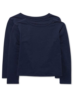 Girls' Long Sleeve Solid T-Shirt 2 Pack Set