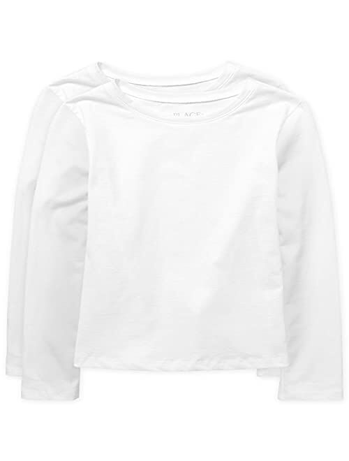 The Children's Place Girls' Long Sleeve Solid T-Shirt 2 Pack Set