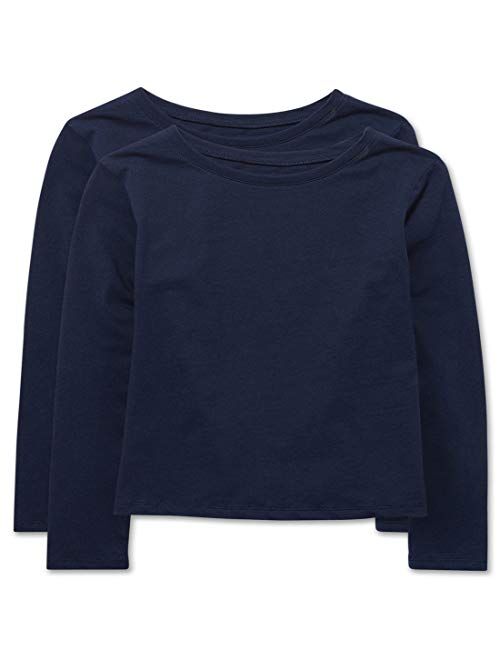 The Children's Place Girls' Long Sleeve Solid T-Shirt 2 Pack Set