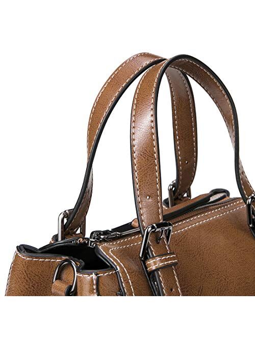 Heshe Women’s Leather Shoulder Handbags Hobo Bag Bucket Bags Designer Satchel Ladies Purses Crossbody Bag