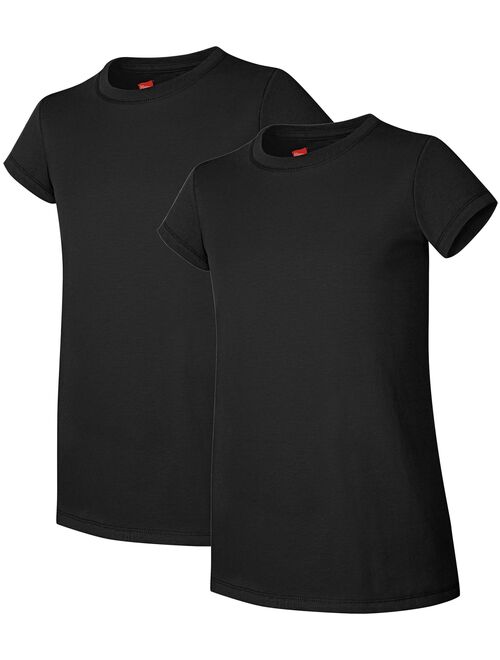 Hanes Girls Basic Short Sleeve T-Shirts, 2-Pack, Sizes 4-16